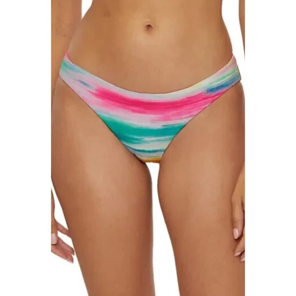 BECCA Verano Adela Reversible Hipster Bikini Bottoms Medium Pink Multi NWT